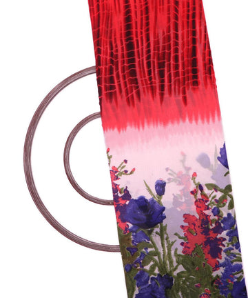 red white floral print georgette fabric